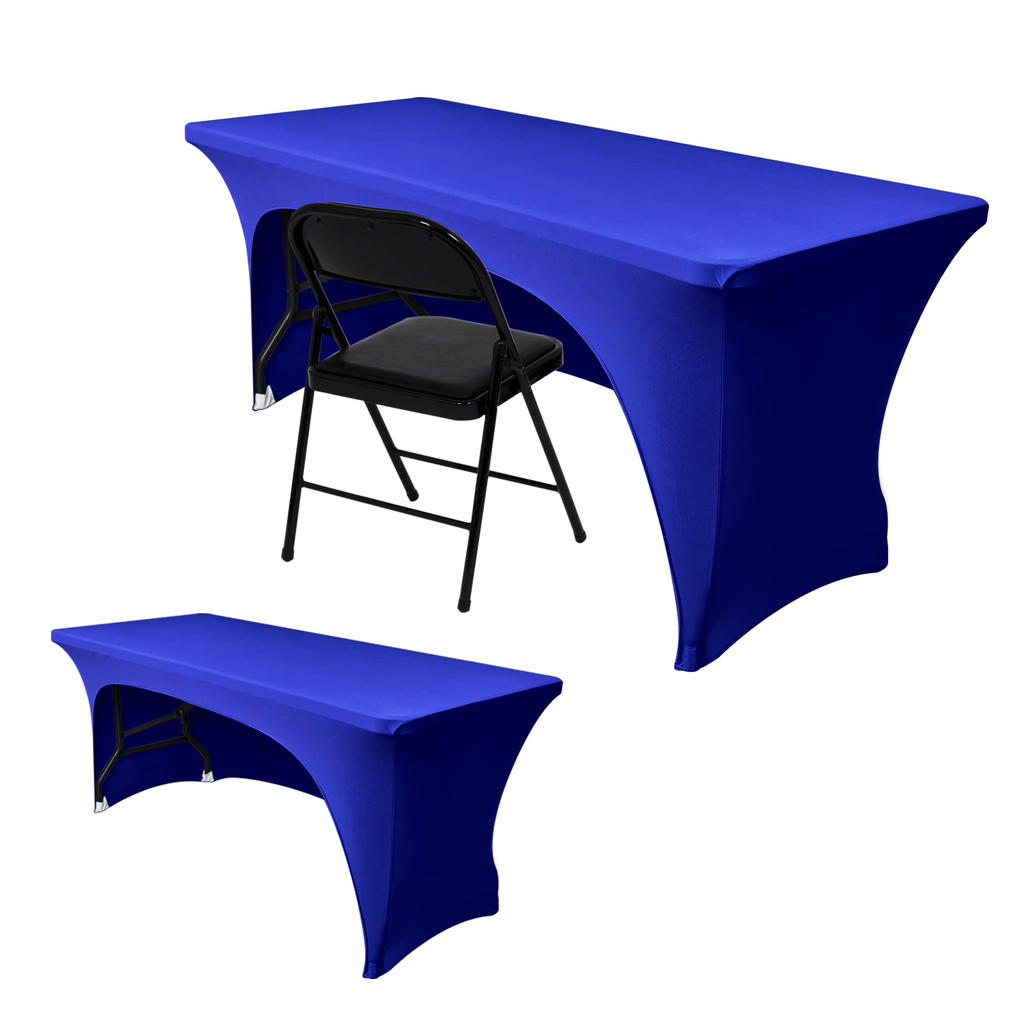 Amazon.com: Nasitos 2 Pack Fitted Royal Blue 8ft Tablecloth-Open